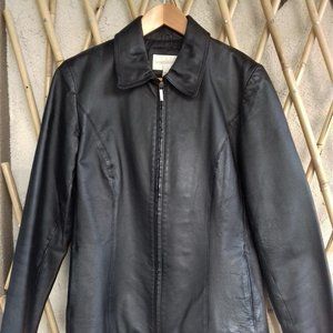 Worthington Women's Genuine Leather Zip Up Jacket